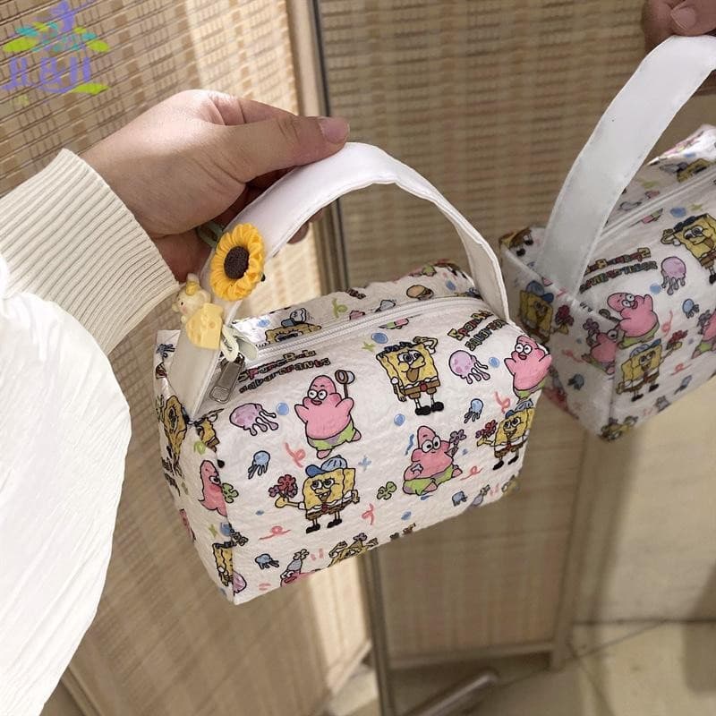 B & H Jul Cartoon Cute Bob Esponja Patrick Bolsa Cosmética Tridimensional Portátil De Armazenamento De Viagem Lavagem De