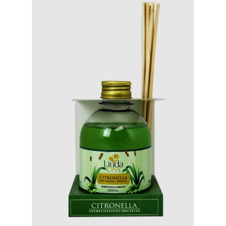 Aromatizador de Ambientes Linda Liss Citronela 250ml com Varetas