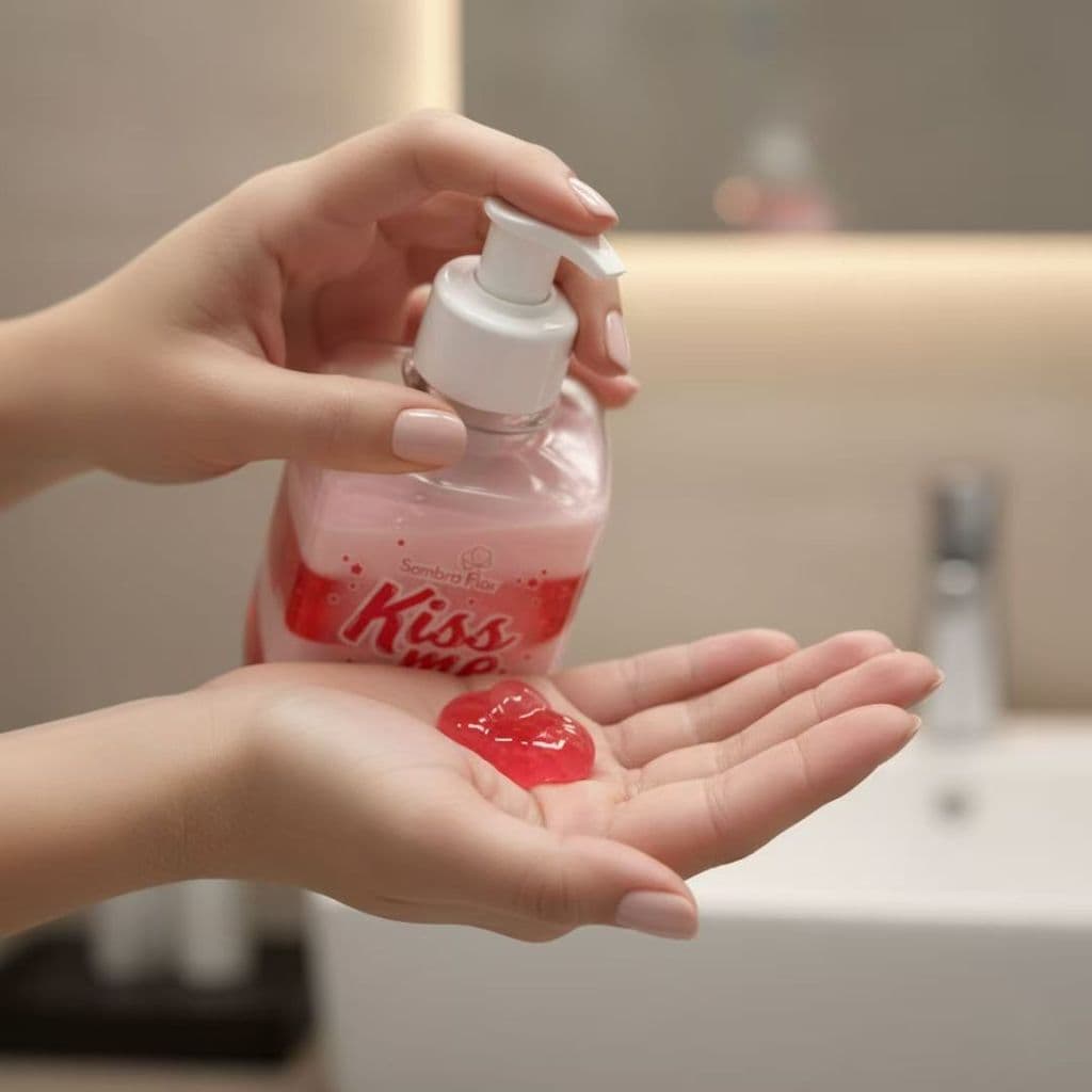 Gel Hidratante Aromatizante Kiss Me Sombra Flor | Kit com 2 Unidades Frutas Vermelhas e Morango