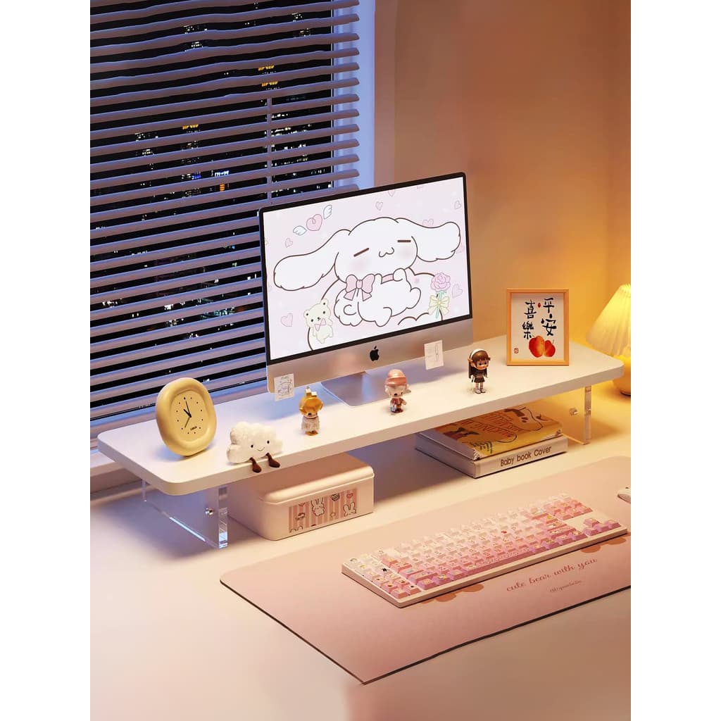 Computador de mesa elevado rack Monitor elevado rack tela Base suporte teclado suporte acrílico