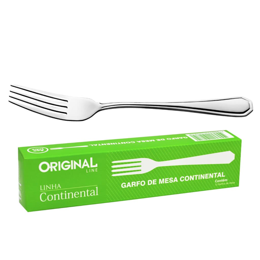 Kit Jogo 24 Garfo De Mesa Aço Inox Talheres Para Restaurante Buffet Cozinha, Garfo De Mesa Continental Original Promoção