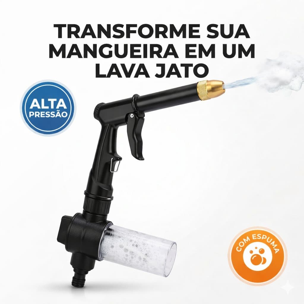 Pistola Pressurizador Pulverizador Alta Pressão Reservatório Espuma Lava Jato Carro Moto Jardins
