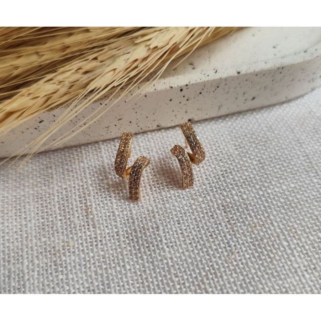 Brinco Argola Dupla Dourada Delicado Feminino Elegante Dia a Dia