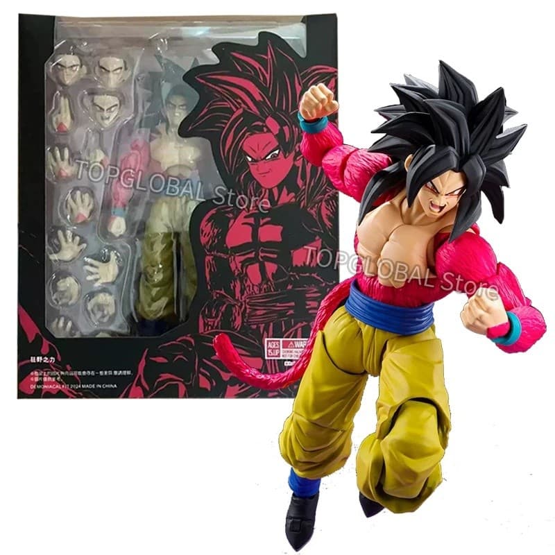 Demoniacal Fit Dragon Ball Son Goku Shf 3.0 Super Saiyan 4 Untamed Power 1/12 Action Figure 16cm Coleção Modelo Móvel Br