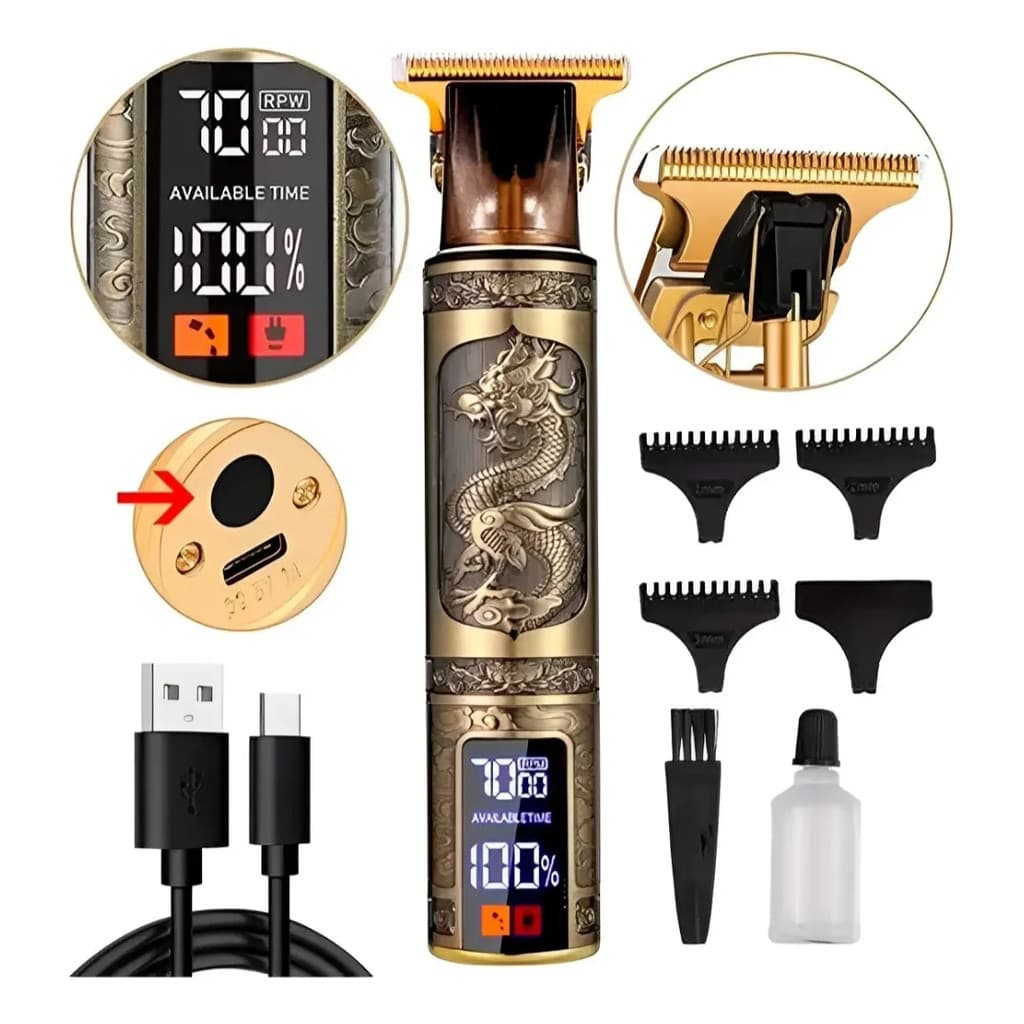 Máquina De Corte Barba Cabelo Bigode Profissional Dragão