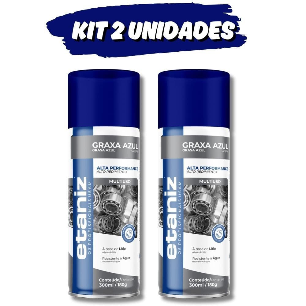 Kit 2 Graxa Azul De Lítio Spray 300ml Etaniz OK OK
