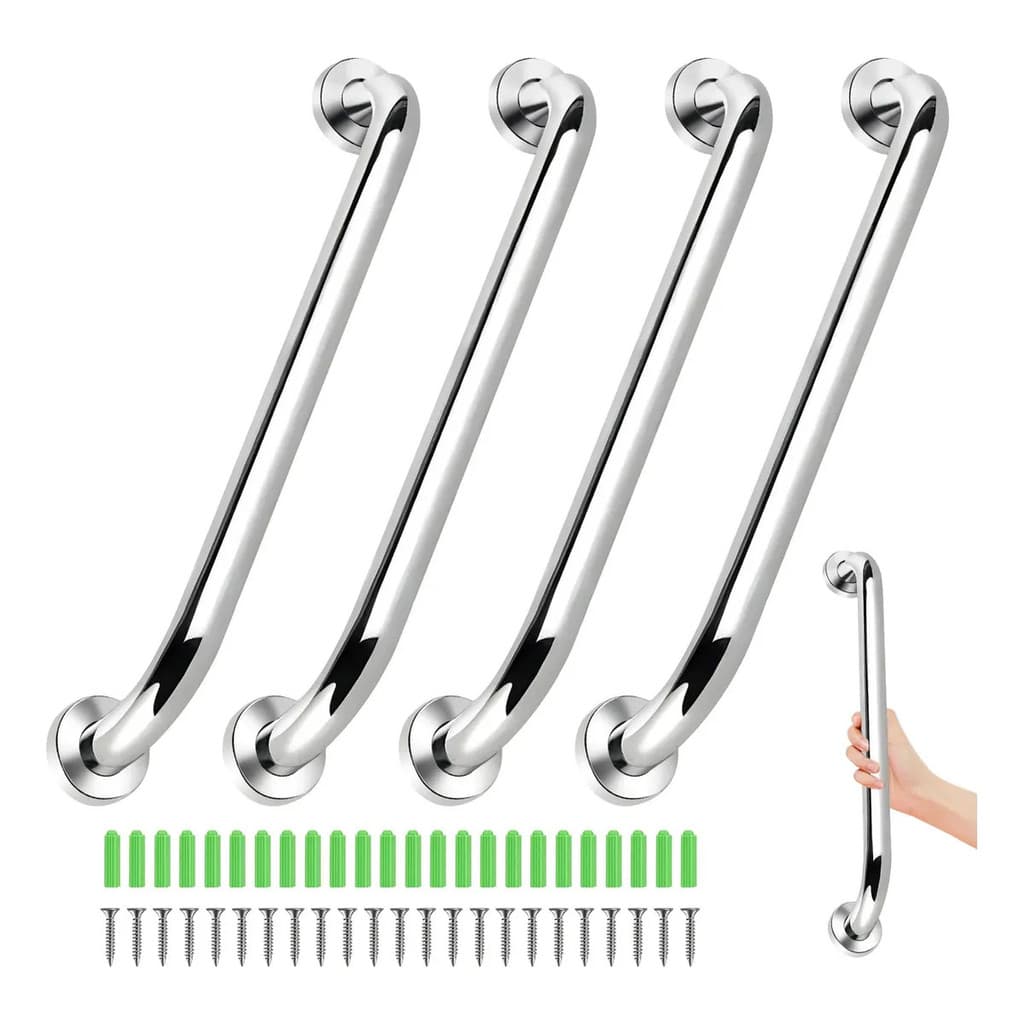 Barra Alça Apoio Banheiro 60cm Alta Qualidade Inox 4pcs