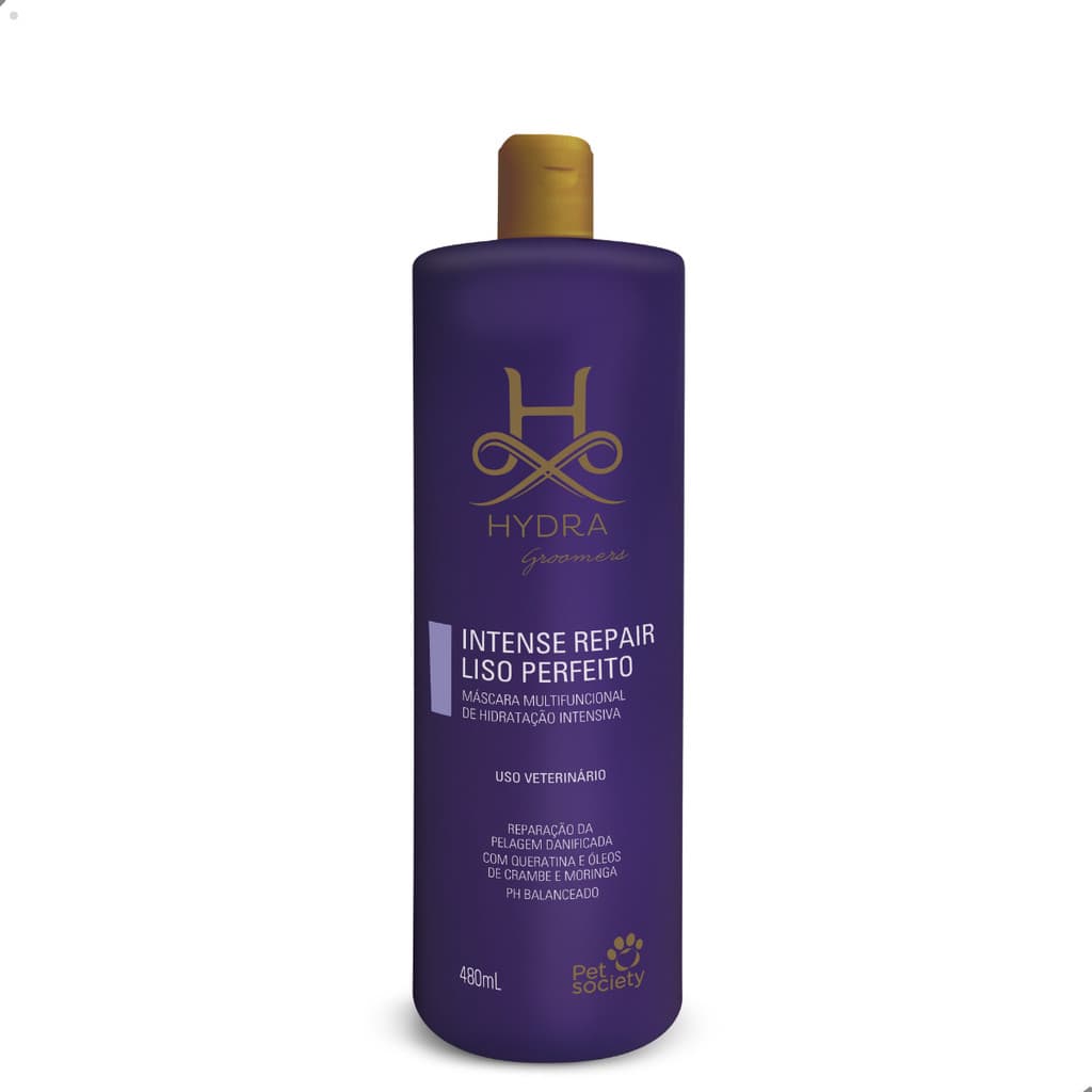 Mascara de Hidratação Profunda para Cachorros Hydra Intense Reapir Liso Pereito Pet Society - 480ml