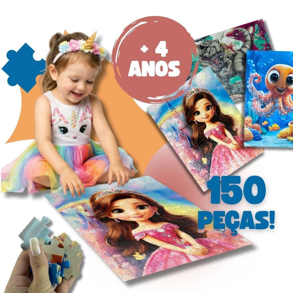Quebra Cabeça Infantil 150 Peças Quebra Cabeça Infantil 4 Anos Quebra Cabeça de Madeira Infantil