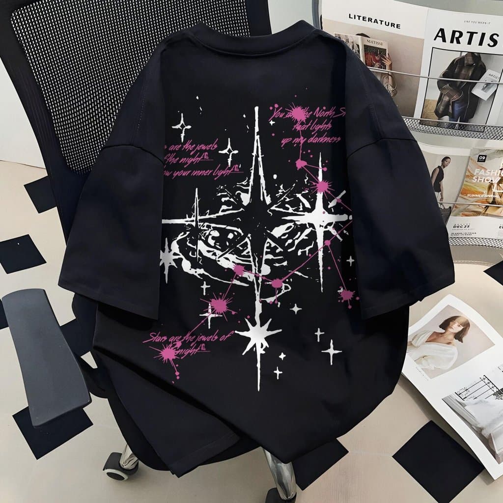 Camiseta Unissex Algodão Puro Vintage Estampa Manual Americana Astronomia Premium Estilosa Confortável Atemporal Verão