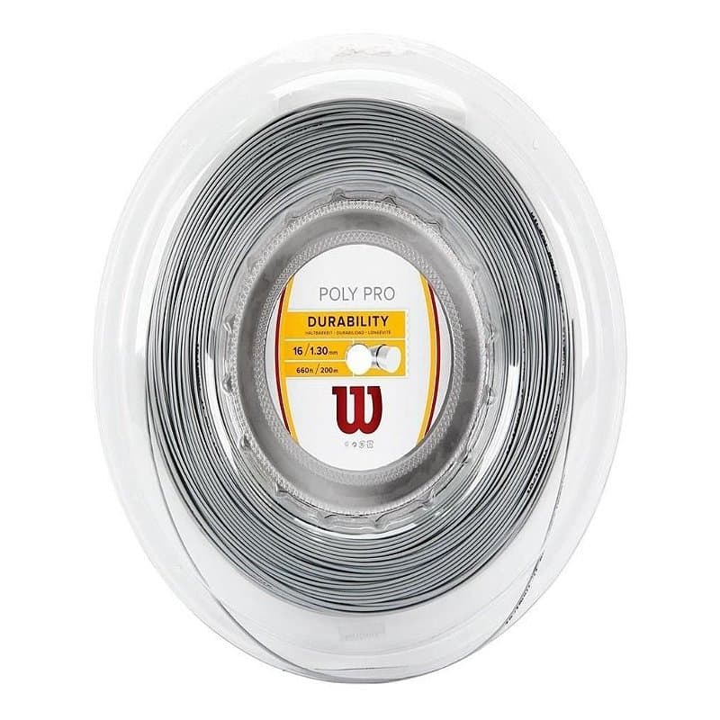 Corda Poly Pro 16 1.30mm Prata Rolo Com 200m - Wilson