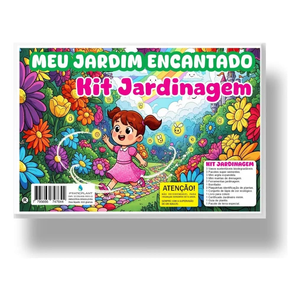 Kit Jardinagem Infantil Criança Completo Brinquedo Educativo Meu Jardim Encantado