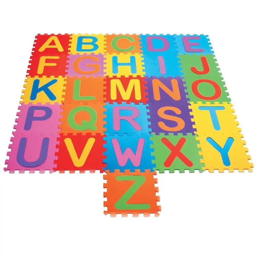 Tapete Educativo Infantil EVA 26 Peças Letras Alfabeto Grande 29x29cm