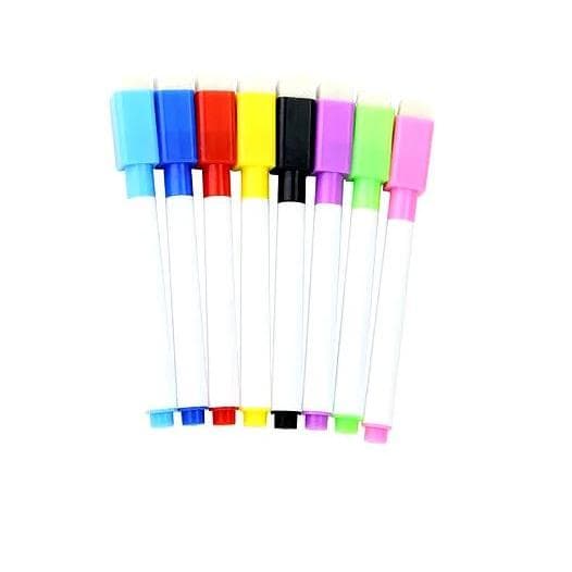 Kit 6 Mini Caneta p/ Quadro Branco Mini Caneta para Quadro Branco (Memo Board) com Imã e Apagador