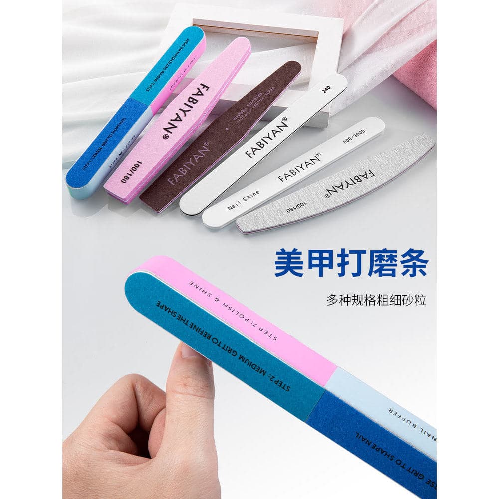 Tira de areia para manicure, ferramenta de manicure, tira de lixa para polimento de unhas, tira de polimento, esponja, c