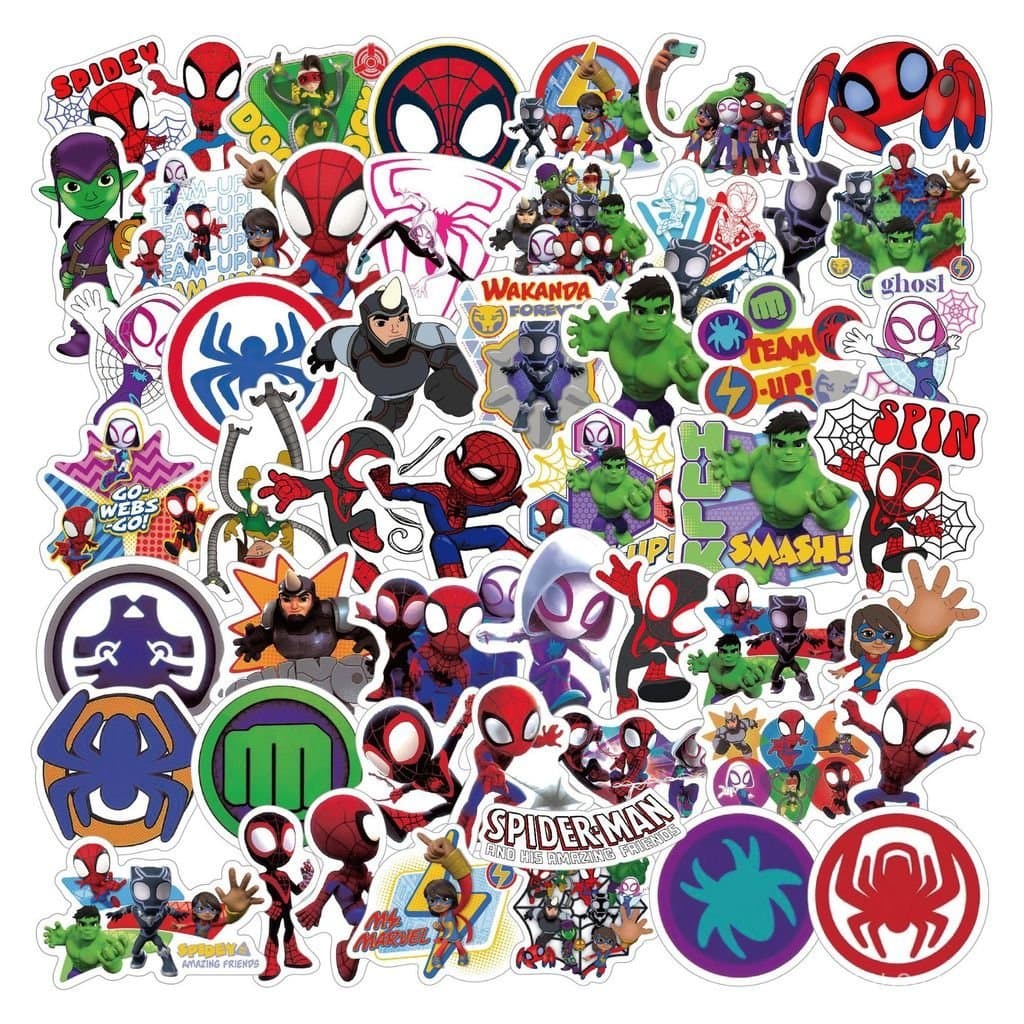 50 adesivos infantis de aranha para decorar malas, cadernos, garrafas de água, veículos elétricos e outros itens com des