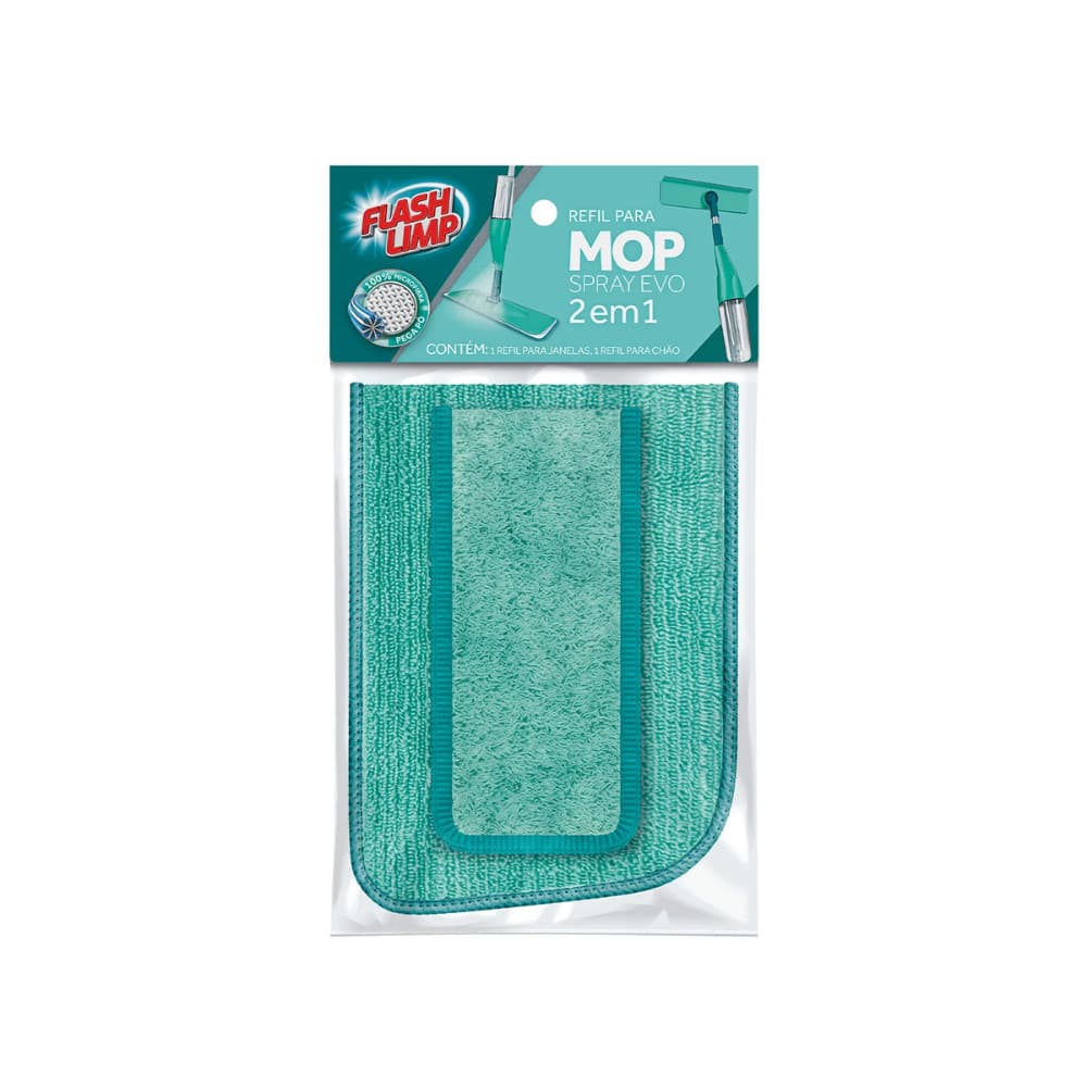 Refil Mop Giratório Spray 2 em 1 Flash Limp Limpeza Sujeira Poeira Piso RMOP 6064