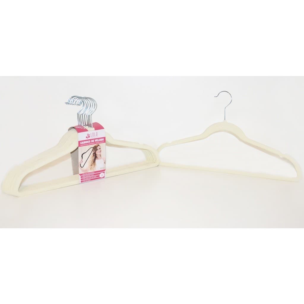 Cabide de Veludo Adulto Bege 45 cm - 100 pecas