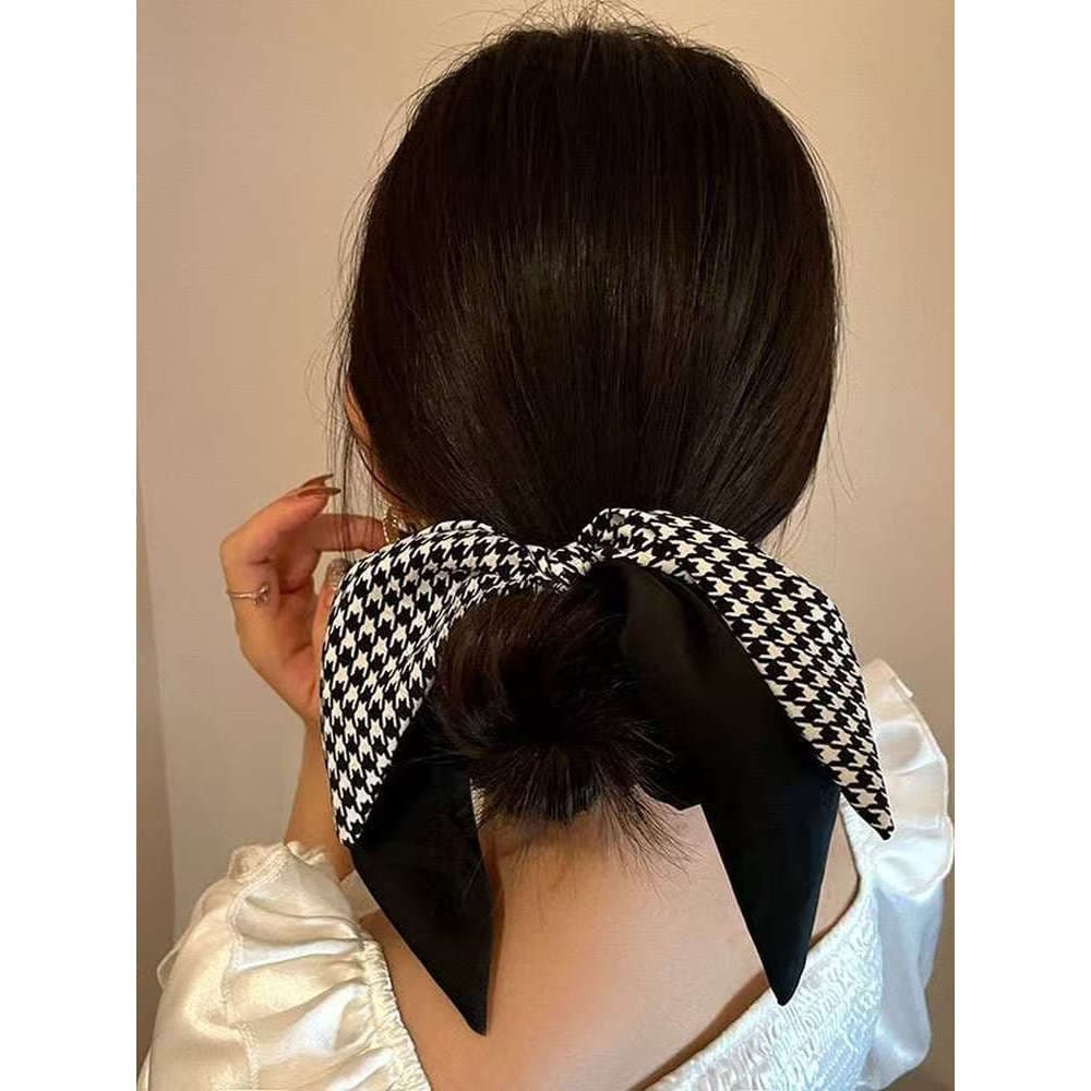 Arco faixa de cabelo temperamento fita Floral lenço de seda menina amarrando cabelo intestino grande anel de cabelo cabe