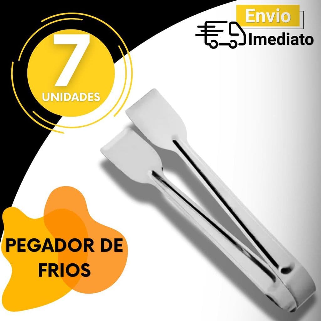 Pegador de Frios Inox 18cm Profissional Pinça Multiuso Cozinha Buffet Restaurante  Kit 4,3, 2 Un ou 1 Un