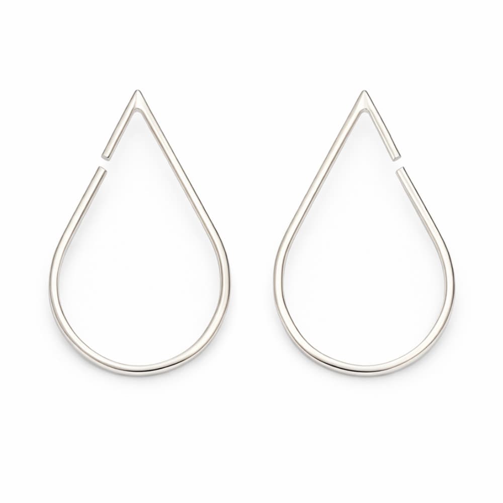 Brinco Argola Gota em Prata 925