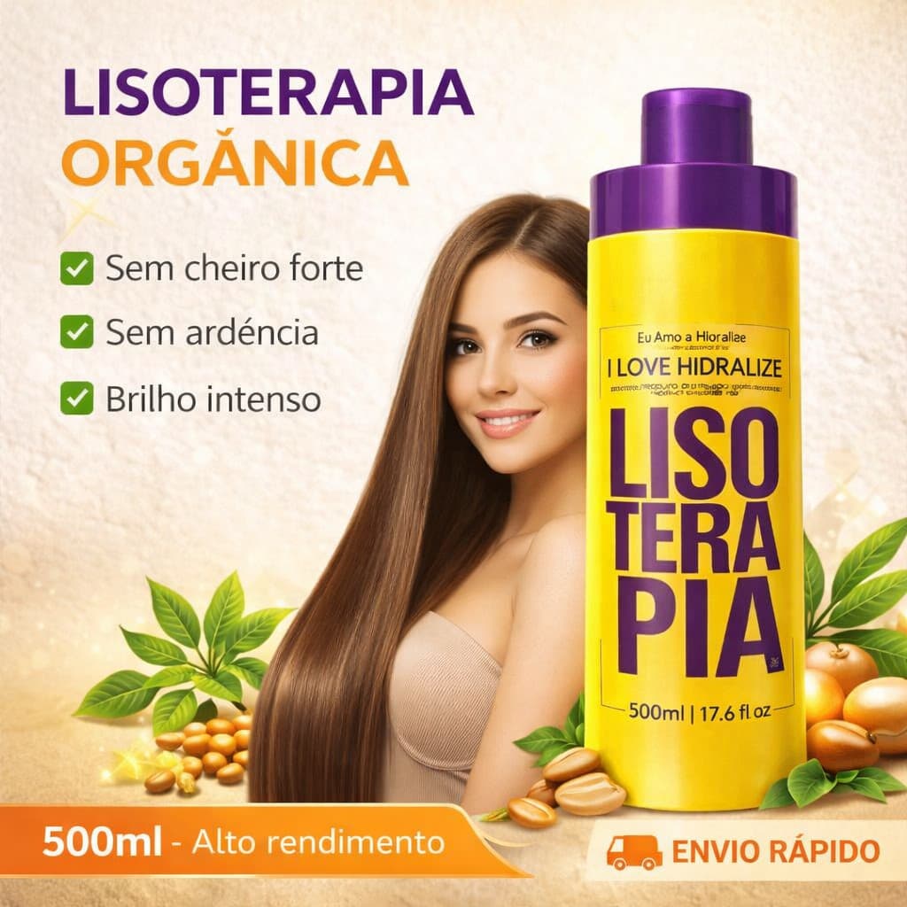 Progressiva Sem Formol Profissional Lisoterapia - Hidralise 500ml  Orgânica Liso Extremo Antifrizz