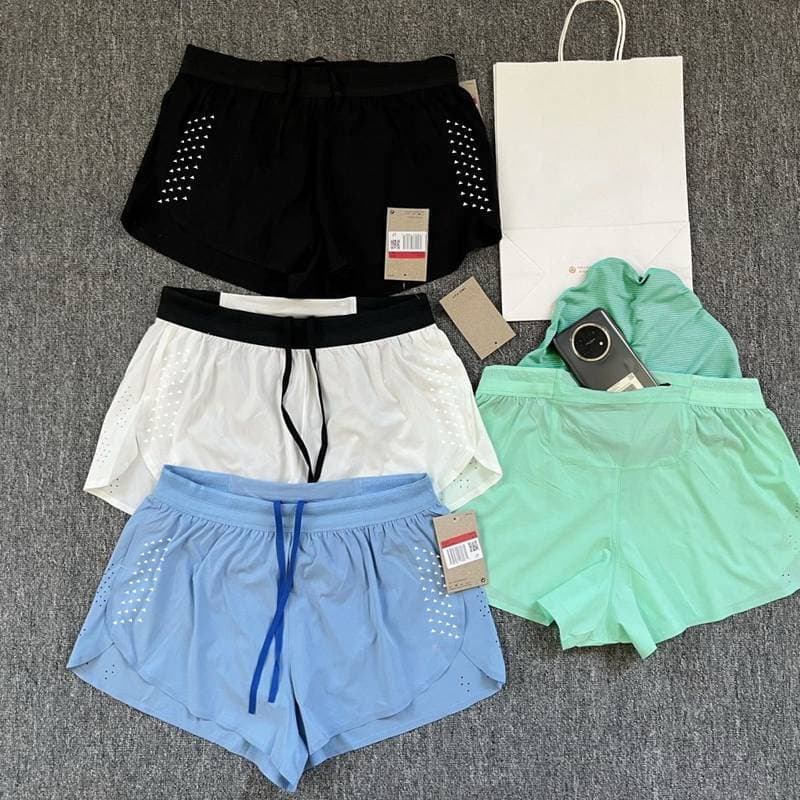 Shorts esportivos laminados de três pontos de secagem rápida, forro triangular, homens, mulheres, respirável, treinament