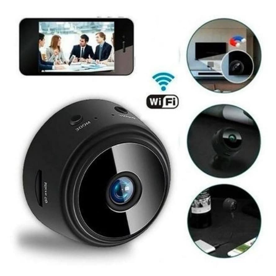 Câmera A9 Mini HD com Sensor de Presença Wi-Fi 110V e Suporte para Encaixe Ming Wifi Visão Noturna Voz