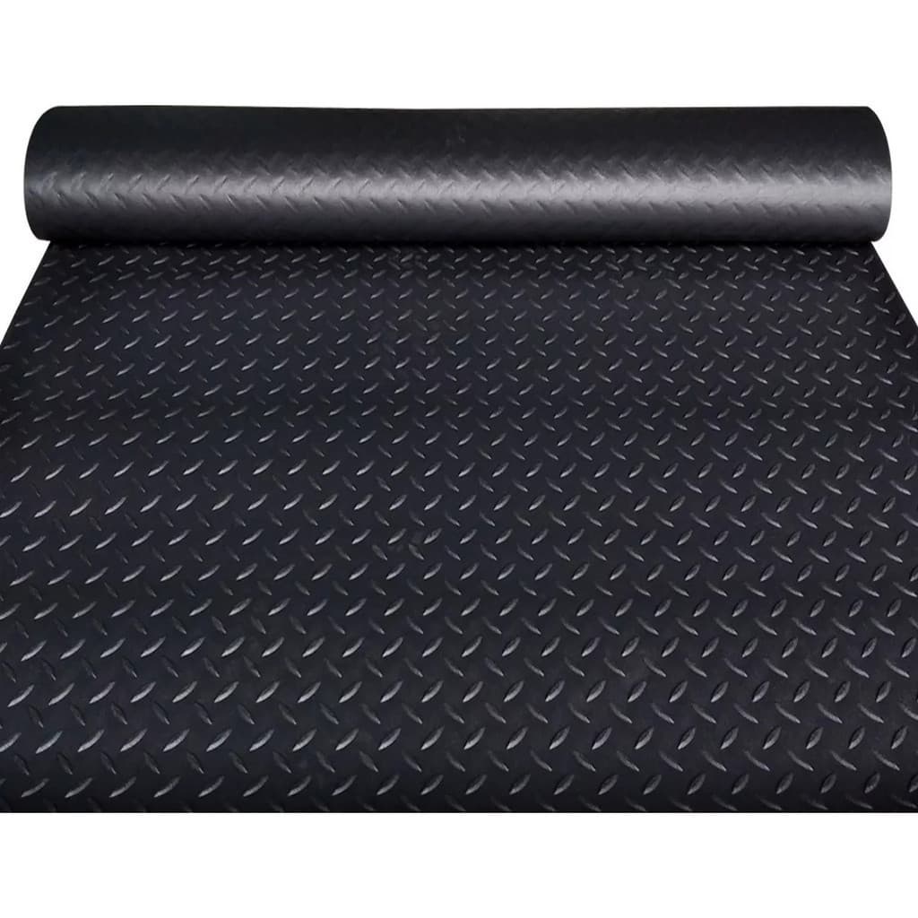 14m Piso Diamante emborrachado preto 3mm x 1m Larg. Antiderrapante e resistente