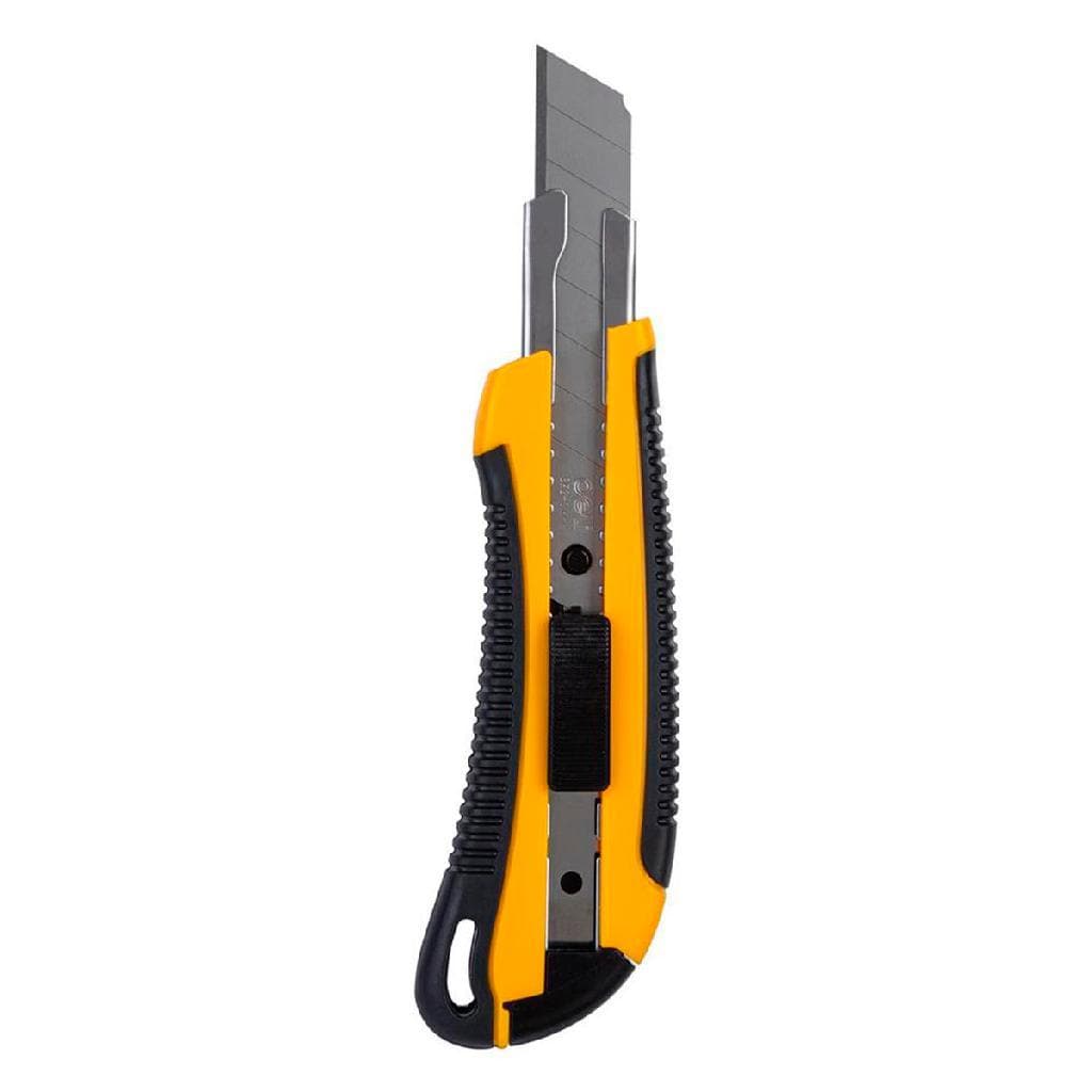 Estilete profissional lâmina de aço sk2 18 mm amarelo e preto multiuso