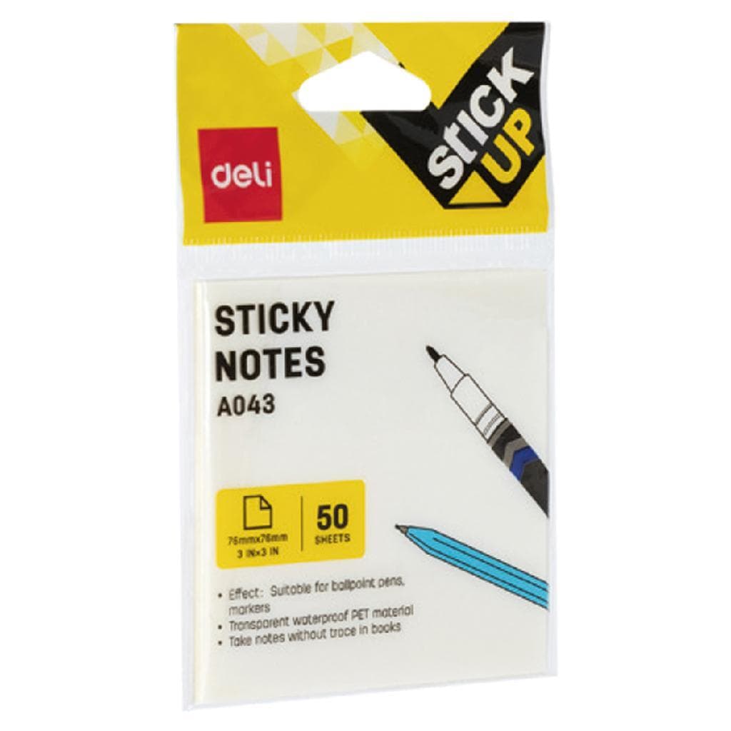 Notas adesivas post it transparente 76x76 mm com 50 folhas para lembretes