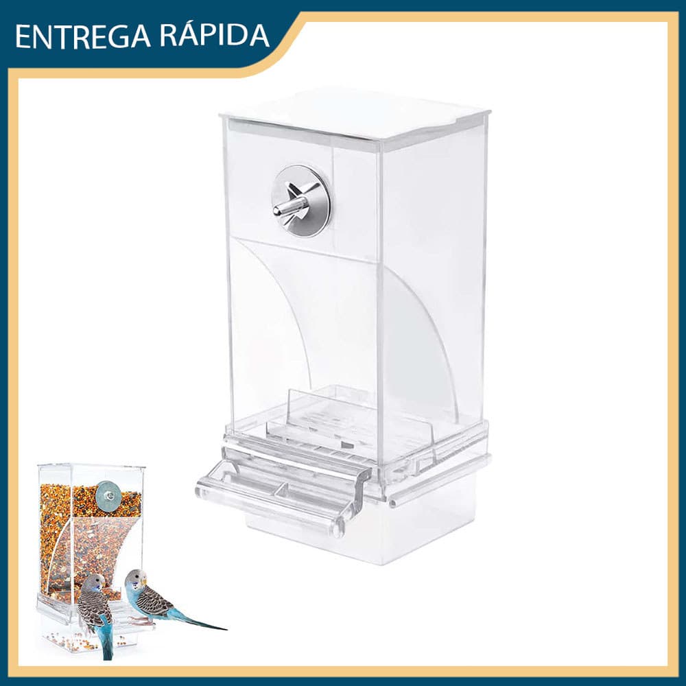 Comedouro para papagaios, comedouro automático para gaiolas sem sujeira, tigela automática para comida de pássaros