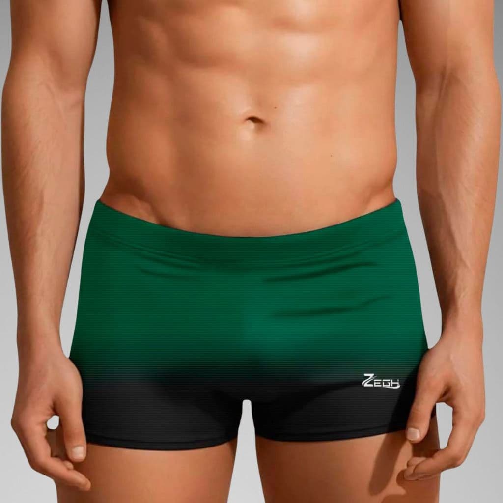 Sunga Boxer Masculina Para Praia e Piscina Zegh Verde Adulto Com Proteção UV