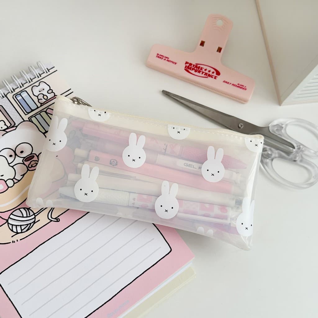 Coelho Dos Desenhos Animados Caneta Saco PVC Transparência À Prova Dwaterproof Água Lápis Caso Estudante Papelaria Organ