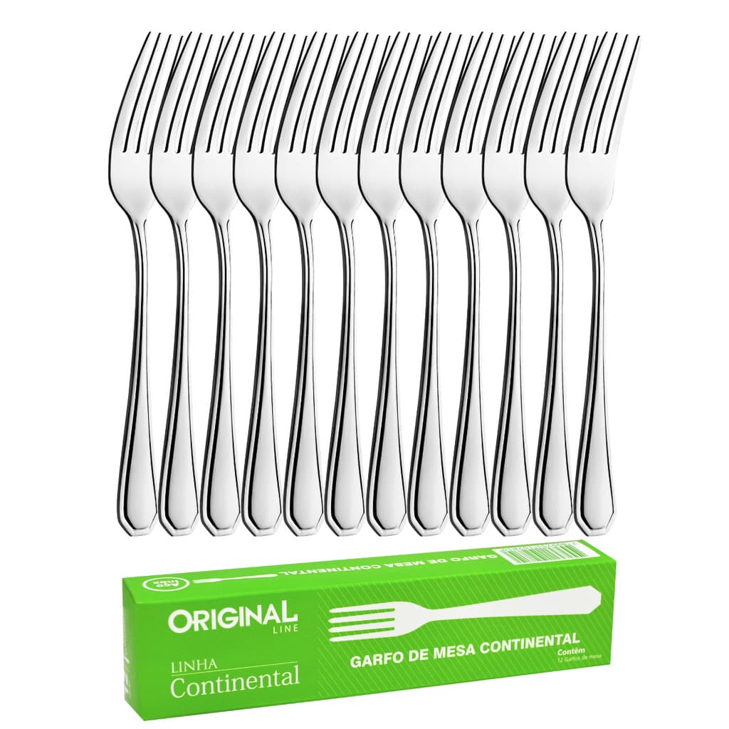 Kit Jogo 60 Garfo De Mesa Aço Inox Talheres Para Restaurante Buffet Cozinha, Garfo De Mesa Continental Original Promoção