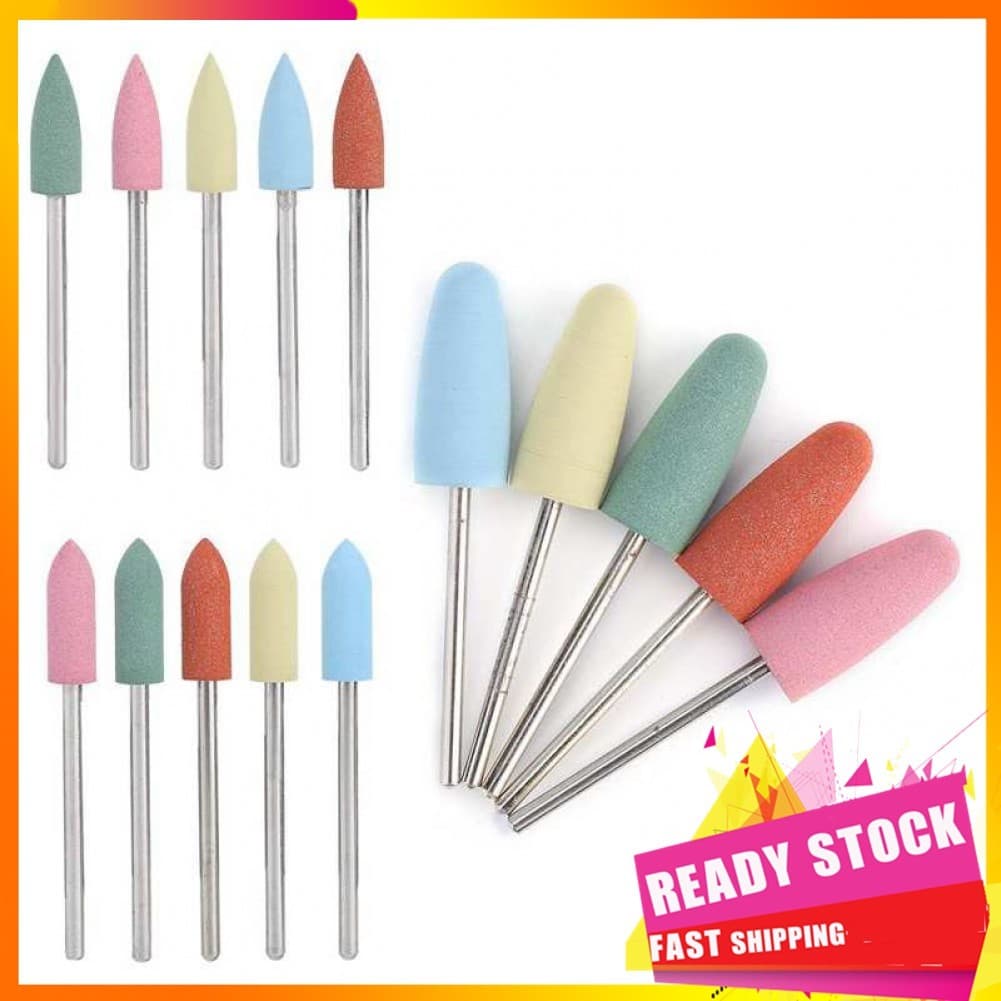 Gfgfgfgf 5pcs Conjunto De Brocas Borracha Silicone Para Polimento Unhas manicure pedicure