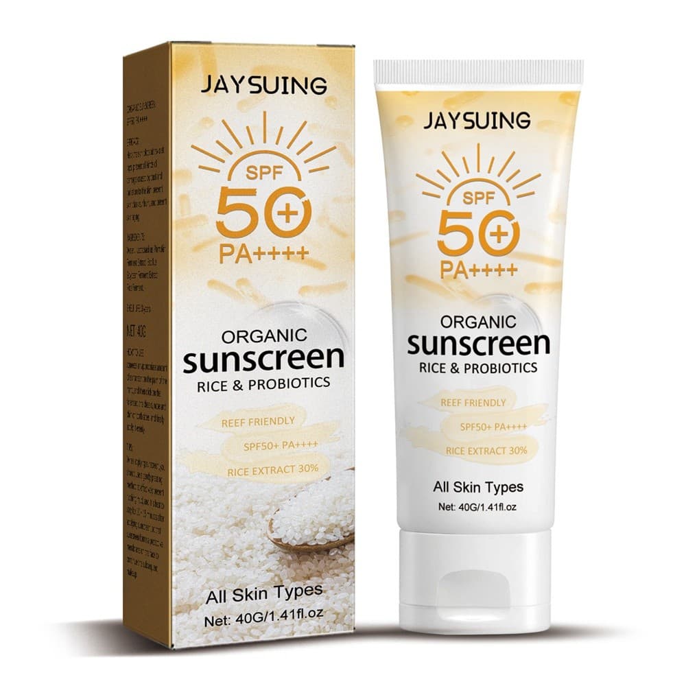 Fps 50 + Protetor Solar Probiótico Arroz Orgânico Controle De Óleo Refrescante Proteção UV Creme Corporal Facial 40g