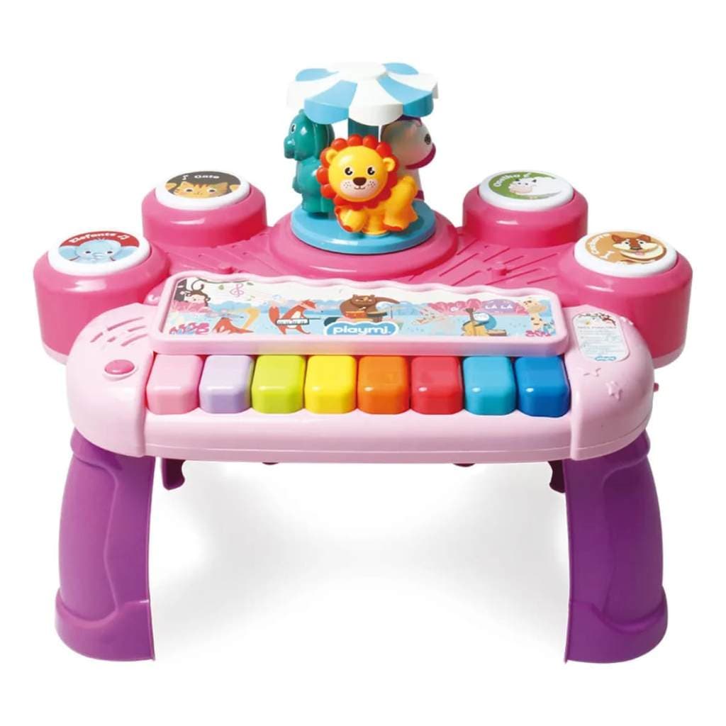 Mesinha  Musical Carrossel Dos Bichinhos Rosa - Cardoso PJ