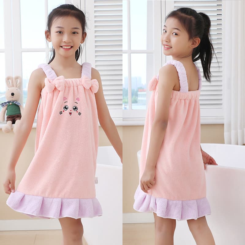 Influenciador Crianças Saia de Banho Fofa Pode Usar Toalhas de Banho Casa Menina Toalhas de Banho Roupões Absorventes de