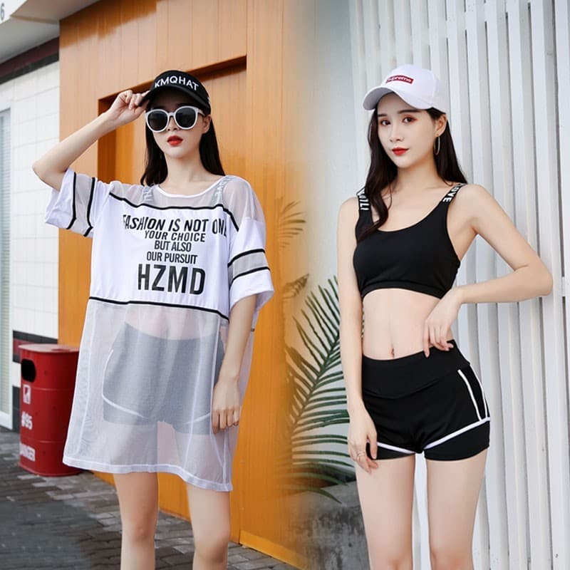 2026 novo estilo esportes maiô feminino verão Split Boxer conservador mais magro olhar capa barriga tamanho grande três