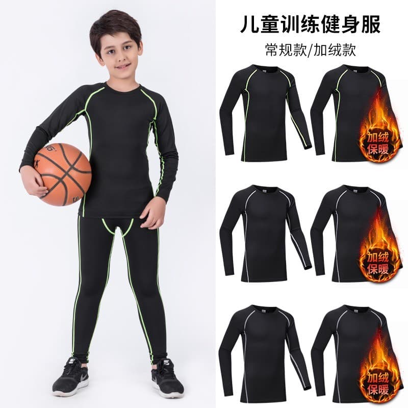 Outono inverno crianças collants roupas de treinamento Bottoming meninos de manga comprida basquete futebol esportes de