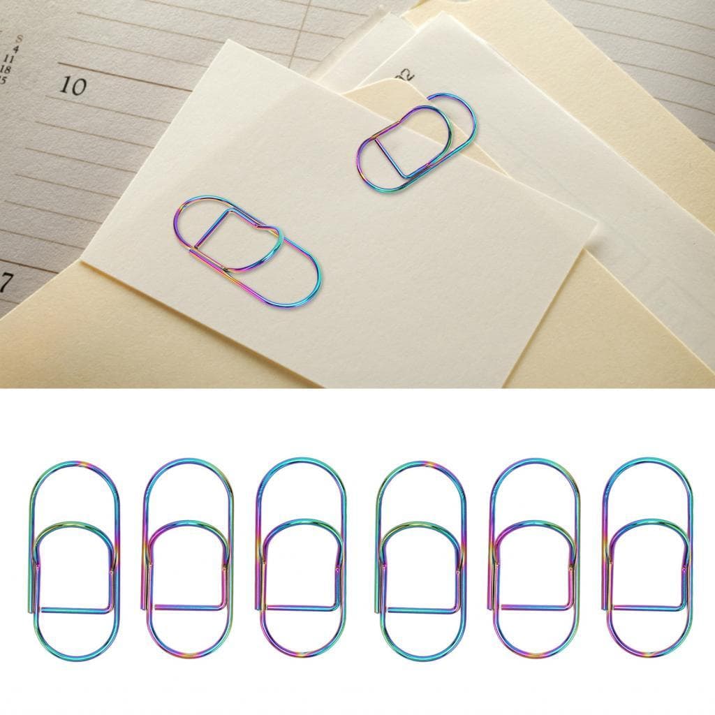 Clipe de papel para caneta, clipes de metal reutilizáveis ​​coloridos práticos para notebooks