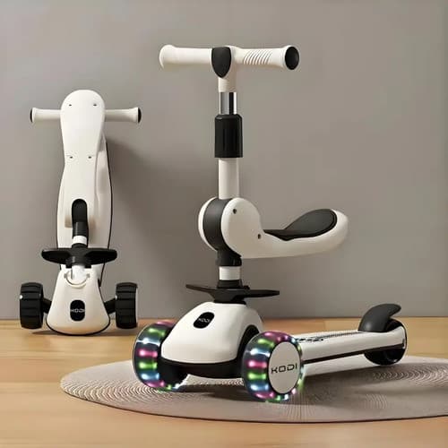 Patinete Scooter Infantil 3 Rodas Led Menino Menina Branco