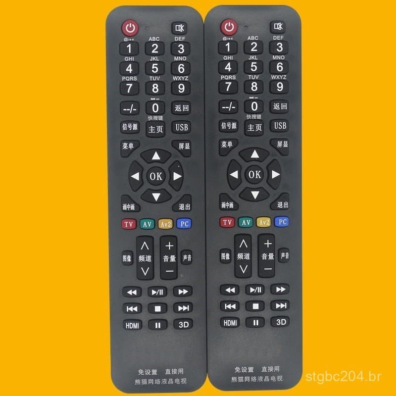Compatível com controle remoto universal para TV LCD Panda, controle remoto universal para TV LCD Panda, infravermelho.