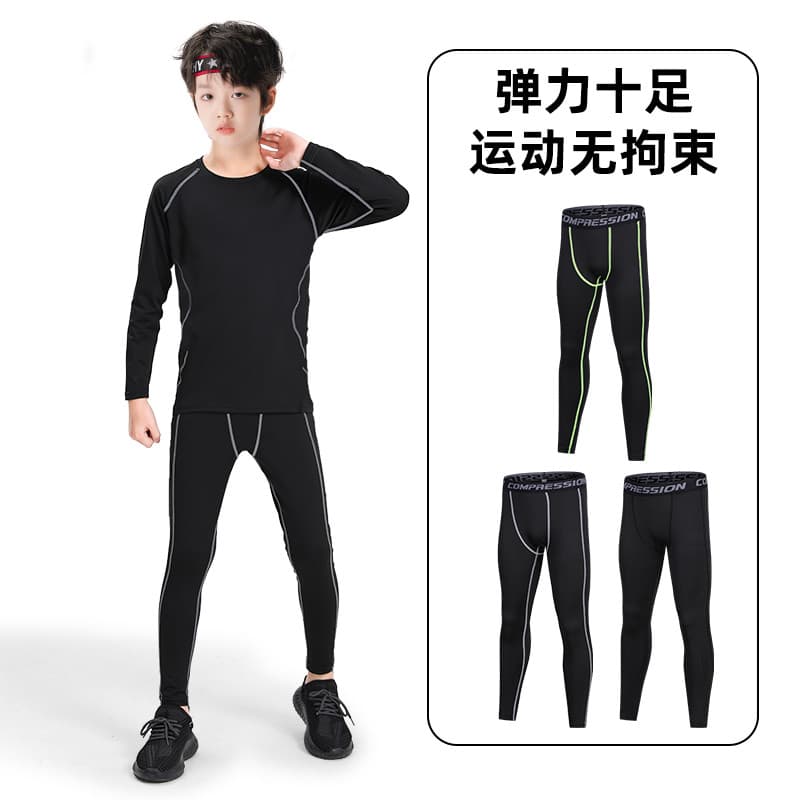 Leggings de basquete crianças meninos outono terno esportivo de secagem rápida correndo futebol Fitness Bottoming terno