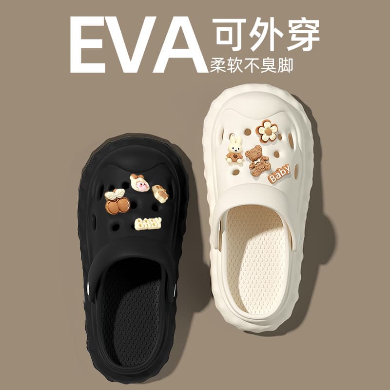 2026 novo estilo buraco sapatos femininos verão exterior Wear beira-mar praia antiderrapante sola grossa merda-piso sand