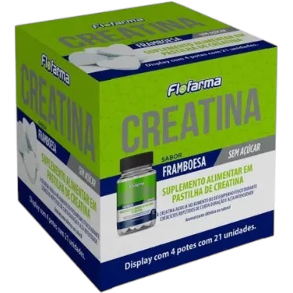 Creatina Flofarma em Pastilha Sabor Framboesa 4x21 Unidades