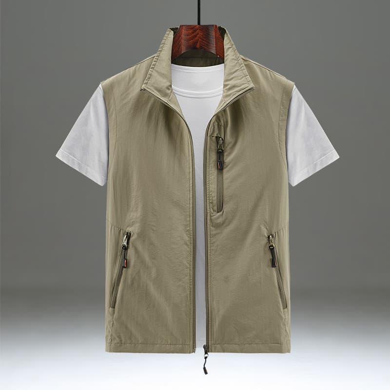 Colete masculino verão fino Casual esportes solto colete na moda fotografia colete de pesca jaqueta primavera outono