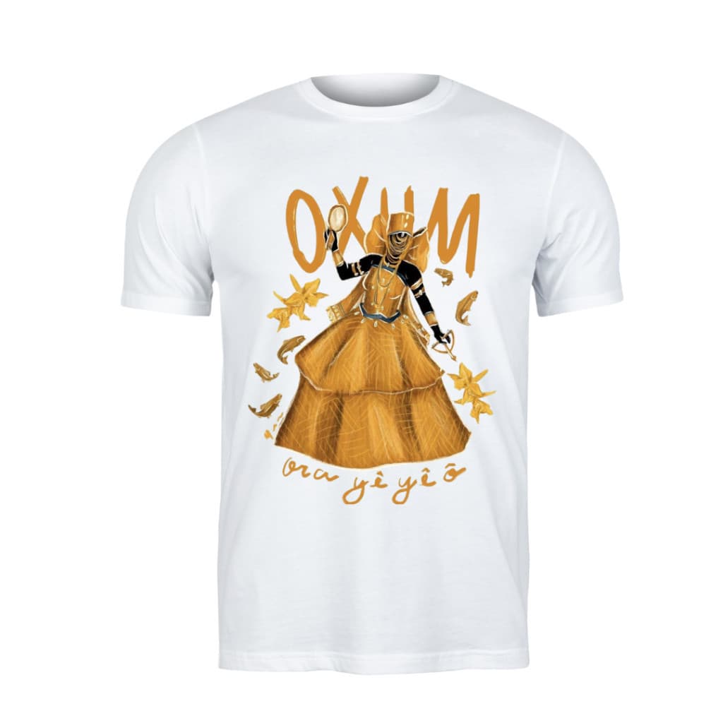 Camisa Camiseta 100%aLGODÃO Orixá Oxum Axé Respeito 100% Algodão Lançamento Top
