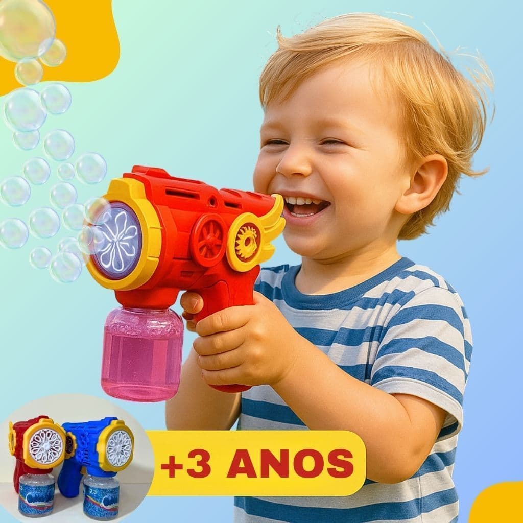 Pistola Lança bolha de sabão automática Brinquedo com luz diversão crianças Festas Colorido
